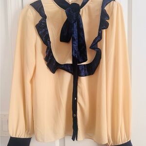 Elegant Cream and Black Women's Top